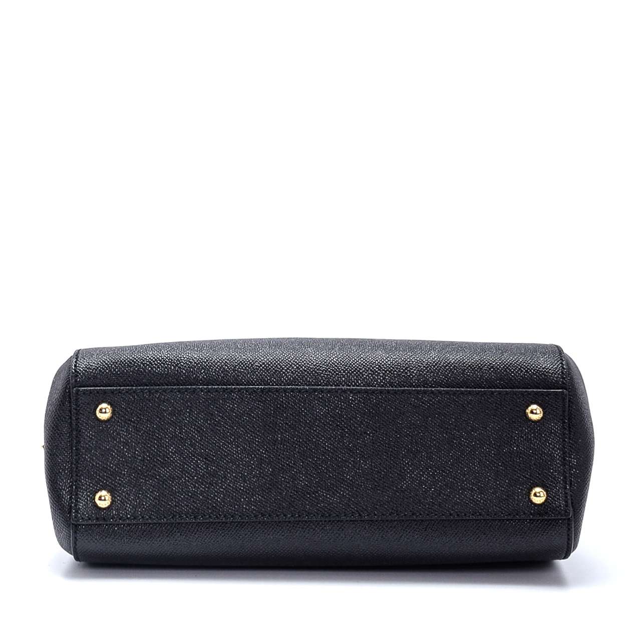 Dolce & Gabbana - Black Granied Leather Sicily Shopping Bag